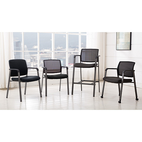 Lorell Mesh Back Guest Chair Black Seat Color - Fabric Seat Material - Black Back Color - Mesh Back Material - 1 Each (LLR30956)
