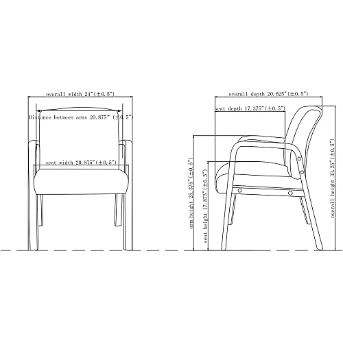 Lorell Upholstered Guest Chair Black Seat Color - Bonded Leather Seat Material - Black Back Color - Bonded Leather Back Material - Espresso Frame Color - Solid Wood Frame Material - Four-legged Base - Armrest - 1 Each (LLR40201)