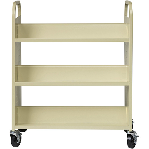 Lorell Double-sided Book Cart 6 Shelf - 200 lb Capacity - 5" Caster Size - Steel - 36" Width x 19" Depth x 46" Height - Putty - 1 Each (LLR49202)