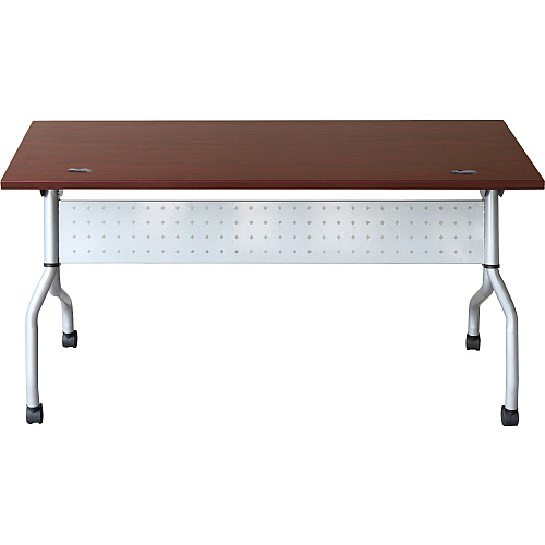 Lorell Flip Top Training Table Rectangle Top - Four Leg Base - 4 Legs - 23.60" Table Top Width x 60" Table Top Depth - 29.50" Height x 59" Width x 23.63" Depth - Training - Assembly Required - Mahogany - Nylon - Melamine Top Material - 1 Each (LLR60717)