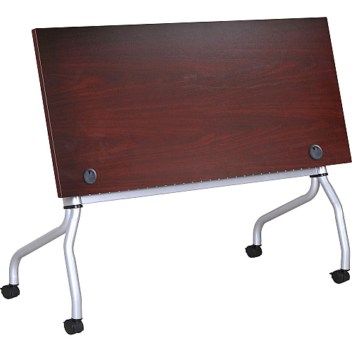 Lorell Flip Top Training Table Rectangle Top - Four Leg Base - 4 Legs - 23.60" Table Top Width x 60" Table Top Depth - 29.50" Height x 59" Width x 23.63" Depth - Training - Assembly Required - Mahogany - Nylon - Melamine Top Material - 1 Each (LLR60717)