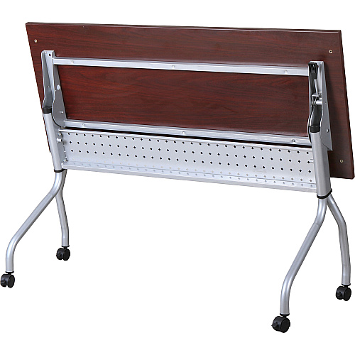 Lorell Flip Top Training Table Rectangle Top - Four Leg Base - 4 Legs - 23.60" Table Top Width x 72" Table Top Depth - 29.50" Height x 70.88" Width x 23.63" Depth - Training - Assembly Required - Mahogany - Nylon - Melamine Top Material - 1 Eac (LLR60718)