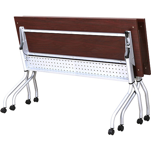 Lorell Flip Top Training Table Rectangle Top - Four Leg Base - 4 Legs - 23.60" Table Top Width x 72" Table Top Depth - 29.50" Height x 70.88" Width x 23.63" Depth - Training - Assembly Required - Mahogany - Nylon - Melamine Top Material - 1 Eac (LLR60718)