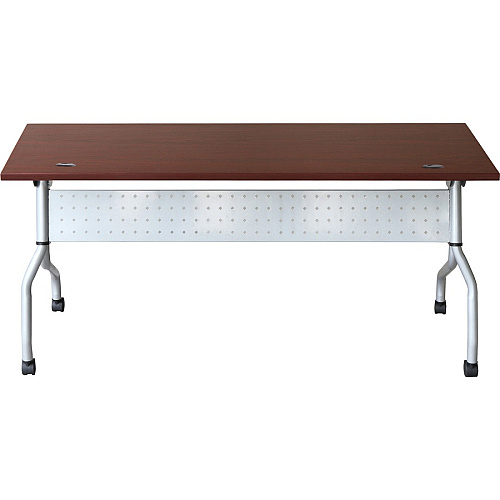 Lorell Flip Top Training Table Rectangle Top - Four Leg Base - 4 Legs - 23.60" Table Top Width x 72" Table Top Depth - 29.50" Height x 70.88" Width x 23.63" Depth - Training - Assembly Required - Mahogany - Nylon - Melamine Top Material - 1 Eac (LLR60718)