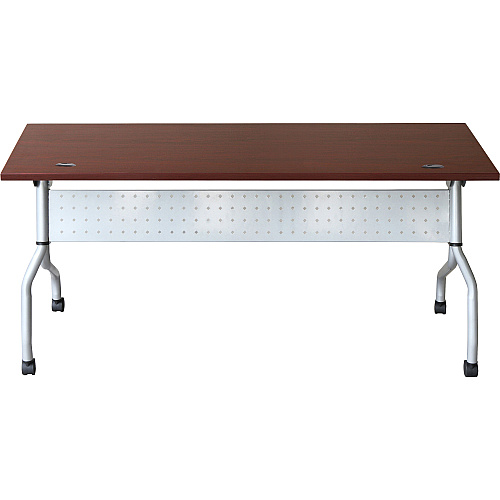 Lorell Flip Top Training Table Rectangle Top - Four Leg Base - 4 Legs - 23.60" Table Top Width x 72" Table Top Depth - 29.50" Height x 70.88" Width x 23.63" Depth - Training - Assembly Required - Mahogany - Nylon - Melamine Top Material - 1 Eac (LLR60718)
