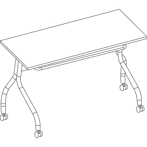 Lorell Flip Top Training Table Rectangle Top - Four Leg Base - 4 Legs - 23.60" Table Top Width x 48" Table Top Depth - 29.50" Height x 47.25" Width x 23.63" Depth - Training - Assembly Required - Mahogany - Nylon - Melamine Top Material - 1 Eac (LLR60722)