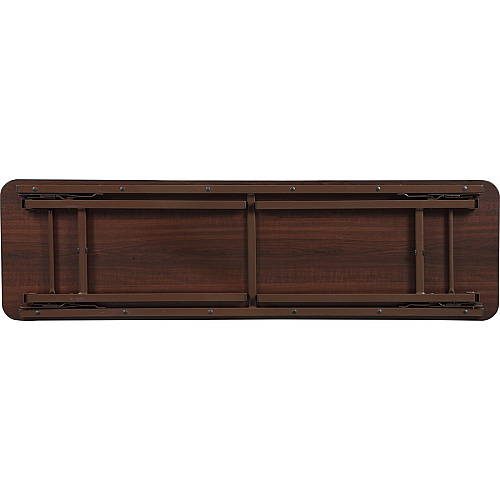 Lorell Economy Folding Banquet Table Mahogany Rectangle Top - 60" Table Top Width x 18" Table Top Depth x 0.62" Table Top Thickness - 29" Height - Presentation, Food - Melamine Top Material - Steel Frame Material - 1 Each (LLR60725)