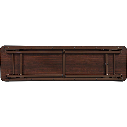 Lorell Economy Folding Banquet Table Mahogany Rectangle Top - 60" Table Top Width x 18" Table Top Depth x 0.62" Table Top Thickness - 29" Height - Presentation, Food - Melamine Top Material - Steel Frame Material - 1 Each (LLR60725)