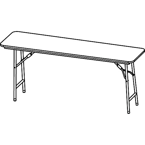 Lorell Economy Folding Banquet Table Mahogany Rectangle Top - 500 lb Capacity - 72" Table Top Width x 18" Table Top Depth x 0.62" Table Top Thickness - 29" Height - Presentation, Food - Melamine Top Material - Steel Frame Material - 1 Each (LLR60727)