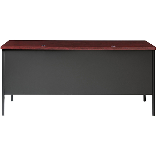 Lorell Fortress Series 66" Right-Pedestal Desk Rectangle Top - 66" Table Top Width x 30" Table Top Depth x 1.12" Table Top Thickness - 29.50" Height - Office, File - Assembly Required - Laminated, Mahogany - Steel - 1 Each (LLR60916)