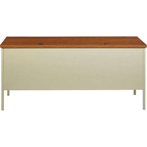 Lorell Fortress Series Left-Pedestal Desk Rectangle Top - 66" Table Top Width x 30" Table Top Depth x 1.12" Table Top Thickness - 29.50" Height - Office, File - Assembly Required - Oak, Oak Laminate, Putty - Steel - 1 Each (LLR60917)