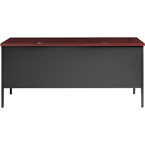 Lorell Fortress Series Left-Pedestal Desk Rectangle Top - 66" Table Top Width x 30" Table Top Depth x 1.12" Table Top Thickness - 29.50" Height - Office, File - Assembly Required - Laminated, Mahogany - Steel - 1 Each (LLR60919)