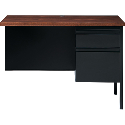 Lorell Fortress Series Right-Pedestal Return Rectangle Top - 42" Table Top Width x 24" Table Top Depth x 1.12" Table Top Thickness - 29.50" Height - Office, File - Assembly Required - Black Walnut, Oak Laminate - Steel - 1 Each (LLR60921)