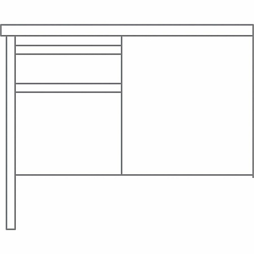 Lorell Fortress Series Left-Pedestal Return Rectangle Top - 42" Table Top Width x 24" Table Top Depth x 1.12" Table Top Thickness - 29.50" Height - Office, File - Assembly Required - Oak, Oak Laminate, Putty - Steel - 1 Each (LLR60923)