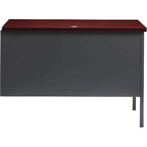 Lorell Fortress Series Left-Pedestal Return Rectangle Top - 42" Table Top Width x 24" Table Top Depth x 1.12" Table Top Thickness - 29.50" Height - Office, File - Assembly Required - Laminated, Mahogany - Steel - 1 Each (LLR60925)