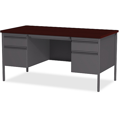 Lorell Fortress Series Double-Pedestal Desk