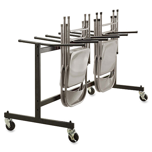 Lorell Folding Chair Dolly 68" Width x 30.75" Depth x 35.75" Height - Black Steel Frame - Black - For 42 Devices - 1 Each (LLR62521)