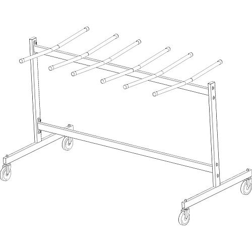Lorell Folding Chair Dolly 68" Width x 30.75" Depth x 35.75" Height - Black Steel Frame - Black - For 42 Devices - 1 Each (LLR62521)