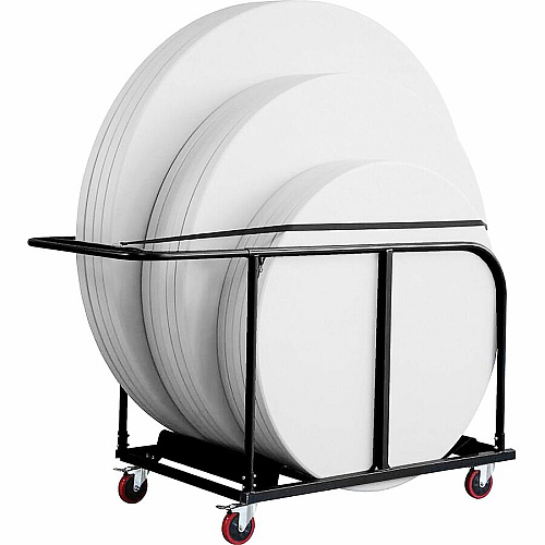 Lorell Round Planet Table Trolley Cart Steel - 52" Width x 32.75" Depth x 40.16" Height - Charcoal - For 16 Devices - 1 Each (LLR65955)