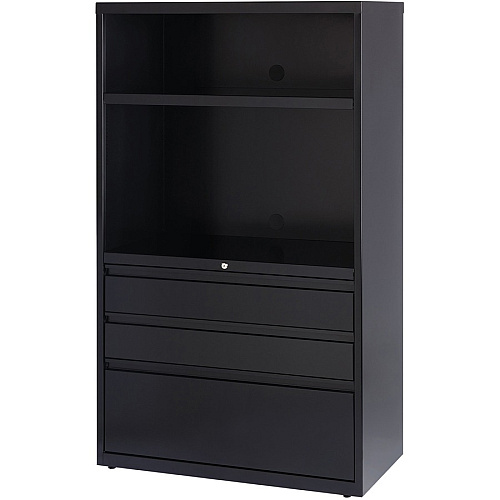 Lorell File/File Lateral File Combo Unit 36" Width x 18.6" Depth x 60" Height - 2 x Shelf(ves) - 3 x Drawer(s) for Box, File - Legal, Letter, A4 - Lateral - Cable Management, Leveling Glide, Adjustable Glide, Locking Drawer, Durable, Ball-beari (LLR66205)