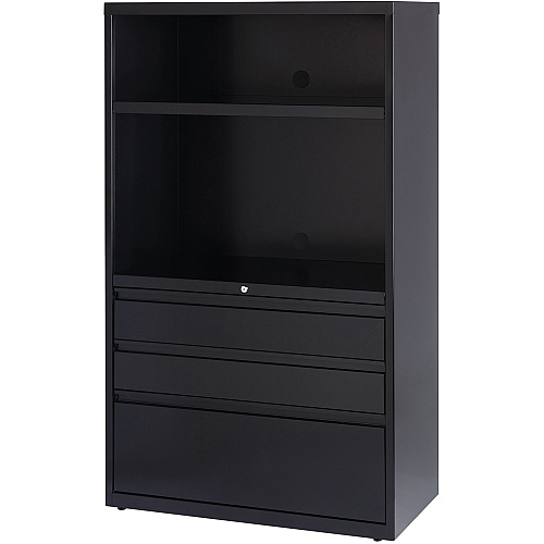 Lorell File/File Lateral File Combo Unit 36" Width x 18.6" Depth x 60" Height - 2 x Shelf(ves) - 3 x Drawer(s) for Box, File - Legal, Letter, A4 - Lateral - Cable Management, Leveling Glide, Adjustable Glide, Locking Drawer, Durable, Ball-beari (LLR66205)