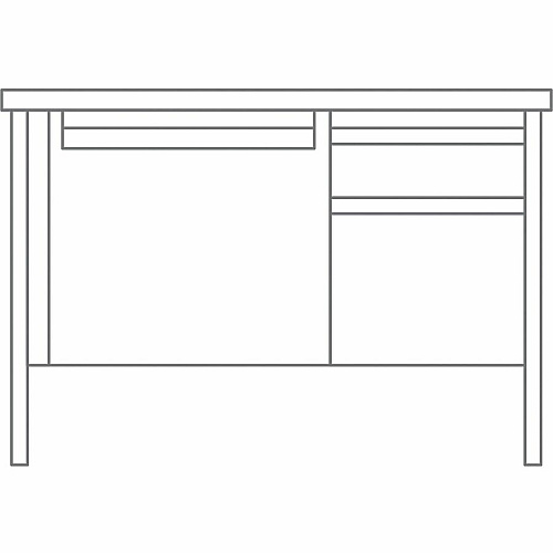 Lorell Fortress Series 48" Right Single-Pedestal Desk Laminated Rectangle, Walnut Top - 30" Table Top Length x 48" Table Top Width x 1.13" Table Top Thickness - 29.50" Height - Business Environment, Educational Environment, Office - Assembly Re (LLR66902)