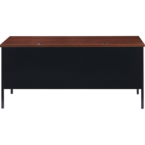 Lorell Fortress Series 66" Right-Pedestal Desk Laminated Rectangle, Walnut Top - 30" Table Top Length x 66" Table Top Width x 1.13" Table Top Thickness - 29.50" Height - Business Environment, Educational Environment, Office - Assembly Required  (LLR66905)