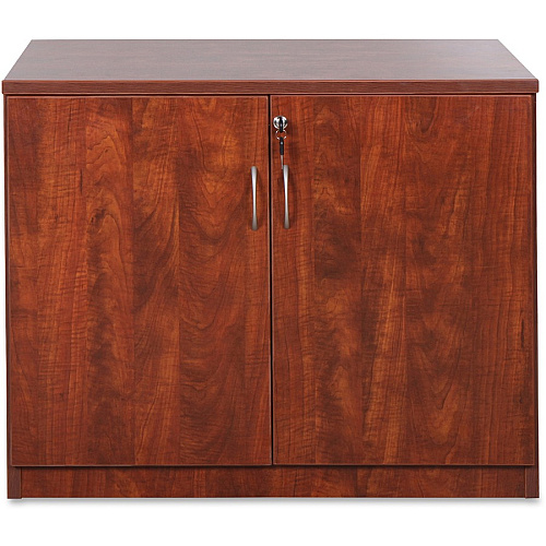 Lorell Essentials Series 2-Door Storage Cabinet 36" Width x 22.5" Depth x 29.5" Height - 2 x Door(s) - Cherry - Laminated - Melamine Faced Chipboard (MFC) - Assembly Required (LLR69611)