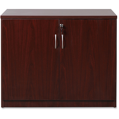 Lorell Essentials Series 2-Door Storage Cabinet 36" Width x 22.5" Depth x 29.5" Height - 2 x Door(s) - Mahogany - Laminate - Melamine Faced Chipboard (MFC) (LLR69612)