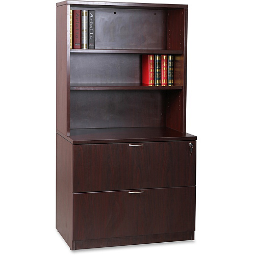 Lorell Essentials Series Stack-on Bookshelf 36" Width x 15" Depth x 36" Height - 2 x Shelf(ves) - Stackable - Mahogany, Laminate - MFC, Polyvinyl Chloride (PVC) - Assembly Required (LLR69614)