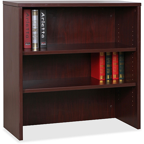Lorell Essentials Series Stack-on Bookshelf 36" Width x 15" Depth x 36" Height - 2 x Shelf(ves) - Stackable - Mahogany, Laminate - MFC, Polyvinyl Chloride (PVC) - Assembly Required (LLR69614)