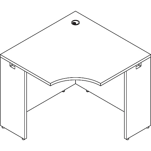 Lorell Essentials Series Corner Desk Laminated Top - 35.38" Table Top Width x 35.38" Table Top Depth x 1" Table Top Thickness - 29.50" Height - Assembly Required - Cherry - 1 Each (LLR69871)