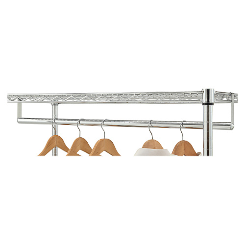 Lorell Industrial Wire Shelving Garment Hanger Bar x 36" Length - for Garment, Coat - Chrome - 1 Each (LLR69877)