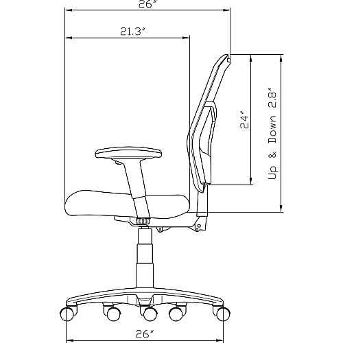 Lorell Mesh High-Back Office Chair Black Seat Color - Fabric Seat Material - Black Back Color - Nylon Back Material - 5-star Base - Black - 1 Each (LLR85561)