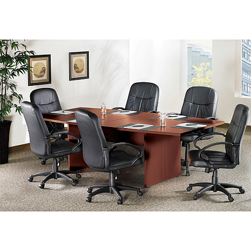 Lorell Essentials Rectangular Modular Conference Table Cherry Rectangle, Laminated Top - Panel Leg Base - 2 Legs - 70.88" Table Top Width x 35.38" Table Top Depth x 1.25" Table Top Thickness - 29.50" Height - Conference Room, Meeting - Assembly (LLR87374)