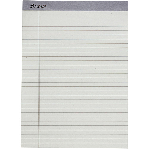 Ampad Pastel Perforated Pad 50 Sheets - 0.34" Ruled - 15 lb Basis Weight - Letter - 8 1/2" x 11" Sheet Size - Micro Perforated - 6 / Pack (20602R)
