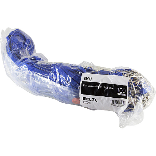 SICURIX Flat Metal Hook Lanyard Hook Attachment - 0.4" Width x 36" Length - Blue - Metal - 100 / Pack (65613)