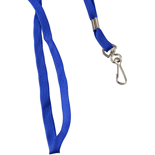 SICURIX Flat Metal Hook Lanyard Hook Attachment - 0.4" Width x 36" Length - Blue - Metal - 100 / Pack (65613)