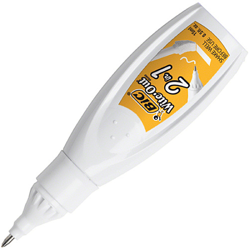 Wite-Out Wite Out 2-in1 Correction Fluid Tip, Brush Applicator - 15 mL - White - Quick Drying - 1 Each (WOPFP11)
