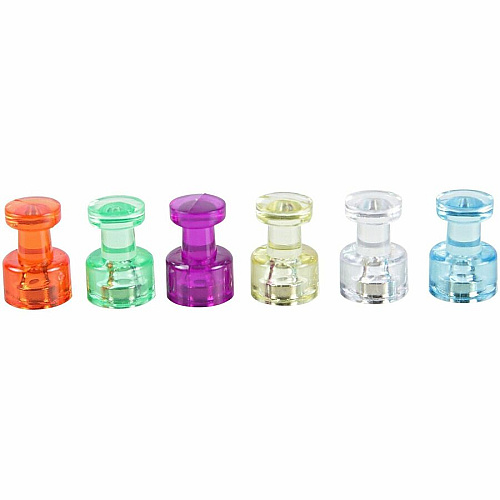 MasterVision Planning Board Magnetic Push Pins 0.3" Diameter - 1 Each - Gray, Blue, Red (IM356601)