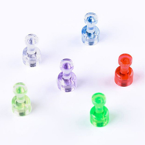 MasterVision Planning Board Magnetic Push Pins 0.3" Diameter - 1 Each - Gray, Blue, Red (IM356601)