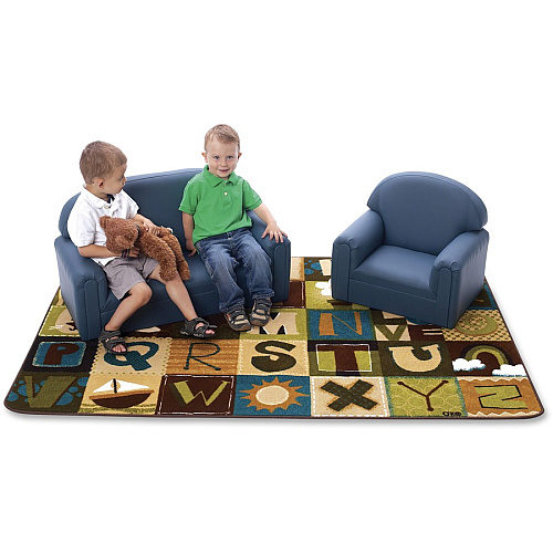 Carpets for Kids&reg; KIDSoft™ Toddler Alpha Blocks Nature Rug 12 ft Length x 90" Width - Rectangle - Alphabet Blocks - Multi - 1 Each (11728)