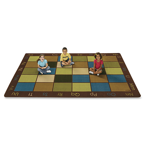 Carpets for Kids&reg; Premium Nature's Colors Seating Rug 90" Length x 12 ft Width - Rectangle - Multi - Nylon - 1 Each (18112)