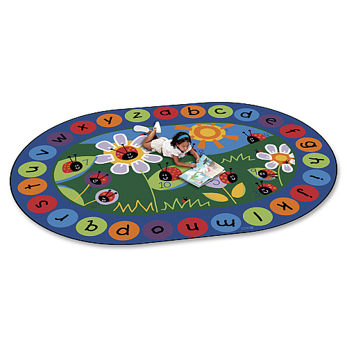 Carpets for Kids&reg; Premium Ladybug Circletime Rug 113" Length x 81" Width - Oval - Ladybug, Alphabet, Number - Multi - 1 Each (2006)