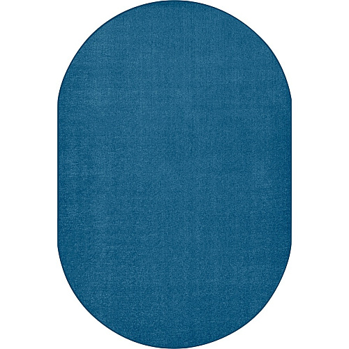 Carpets for Kids&reg; Solid Color Mt. St. Helens Carpet Rug 108" Length x 72" Width - Oval - Navy - Nylon - 1 Each (2169407)