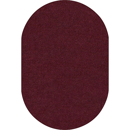 Carpets for Kids&reg; Solid Color Mt. St. Helens Carpet Rug 108" Length x 72" Width - Oval - Cranberry - Nylon - 1 Each (2169810)