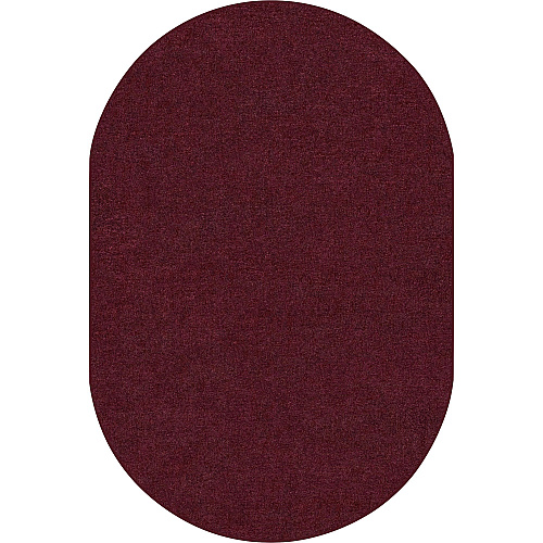 Carpets for Kids&reg; Solid Color Mt. St. Helens Carpet Rug 108" Length x 72" Width - Oval - Cranberry - Nylon - 1 Each (2169810)