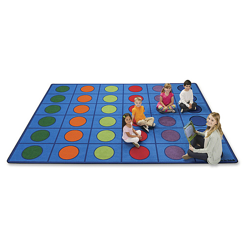 Carpets for Kids&reg; Premium Color Seating Circles Rug 108" Length x 72" Width - Rectangle - Color Seating Circles - Multi - 1 Each (4216)