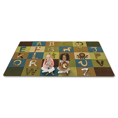Carpets for Kids&reg; Premium A-Z Animals Nature 12' Area Rug Area Rug - 12 ft Length x 90" Width - Rectangle - A to Z Animals - Nature - Multi - 1 Each (55762)
