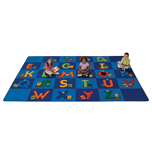 Carpets for Kids&reg; Premium Reading Letters Library Rug 13.33 ft Length x 100" Width - Rectangle - Reading Letters Library - Multi - 1 Each (6234)